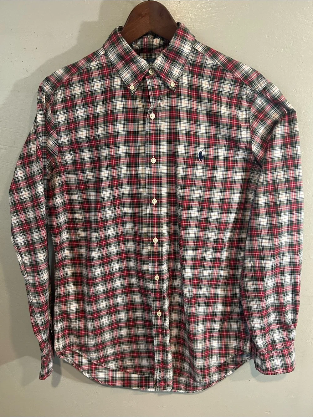 Polo by Ralph Lauren Red, Green & White Plaid Button-Down Shirt